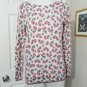 LOFT Lightweight Pin Dot Floral Sweater S NWT